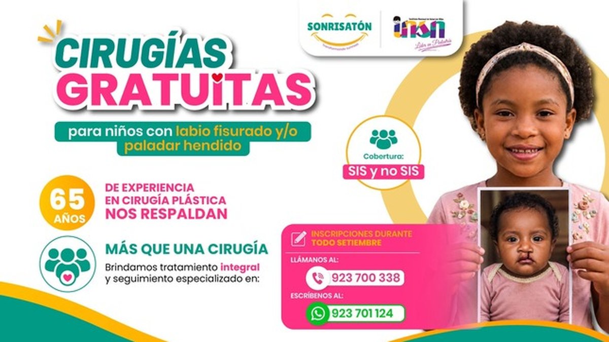 “Sonrisatón” en el INSN: lanza campaña gratuita de cirugía de labio y paladar hendido para niños de todo el Perú con y sin SIS