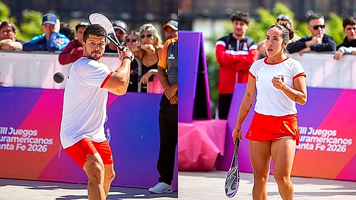 Doble oro para el Perú: Kevin Martínez y Valeria Garcés brillan en paleta frontón en Santa Fe 2026