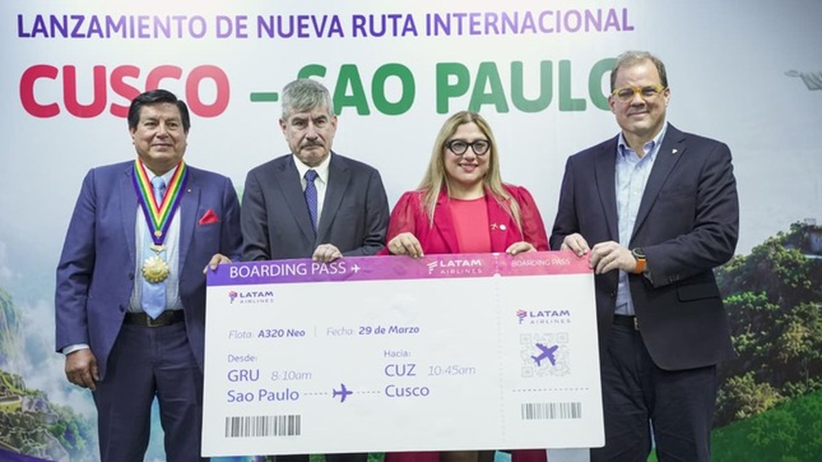 Mincetur destaca nueva conexión aérea directa entre São Paulo y Cusco como impulso histórico para el turismo y la conectividad