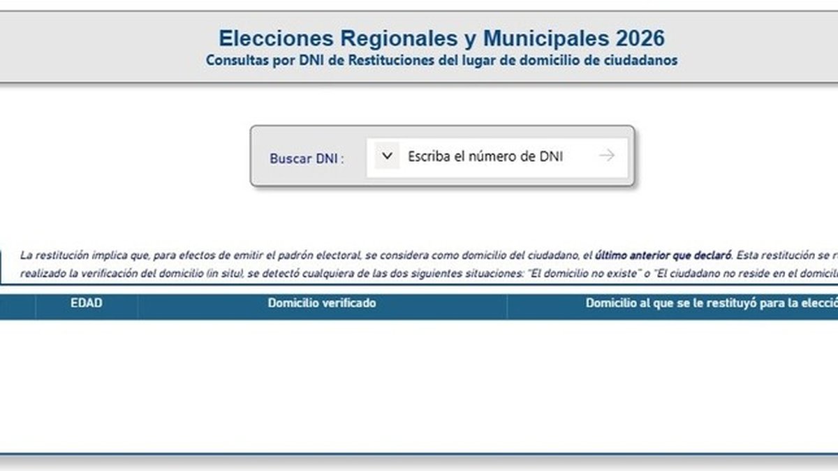 ERM 2026: Ciudadanos pueden verificar en la web del Reniec si su domicilio ha sido restituido en el padrón