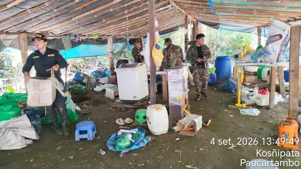 Cusco: PNP golpea al narcotráfico con destrucción de laboratorio clandestino de droga y detención de cuatro personas