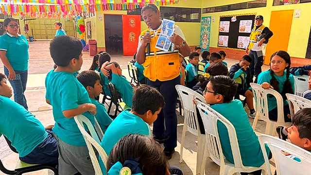 Municipalidad de Huarmey realiza charla de seguridad vial y habilidades blandas para estudiantes de la IEP. Santísima María Reina