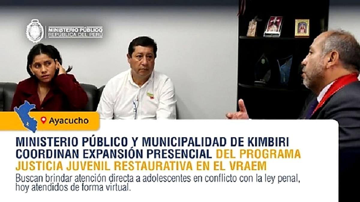 Justicia Juvenil Restaurativa se expande al Vraem con atención presencial