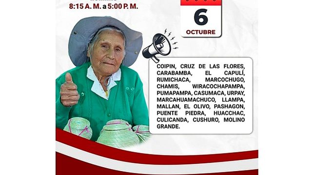 Cronograma de pago de pensión 65