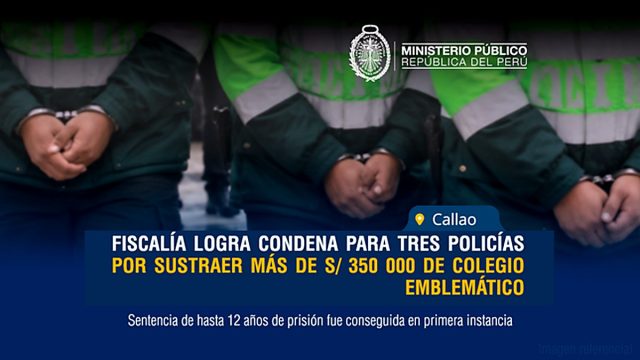 Callao: Fiscalía logra condena para responsables de sustraer más de S/ 350 000 de colegio emblemático