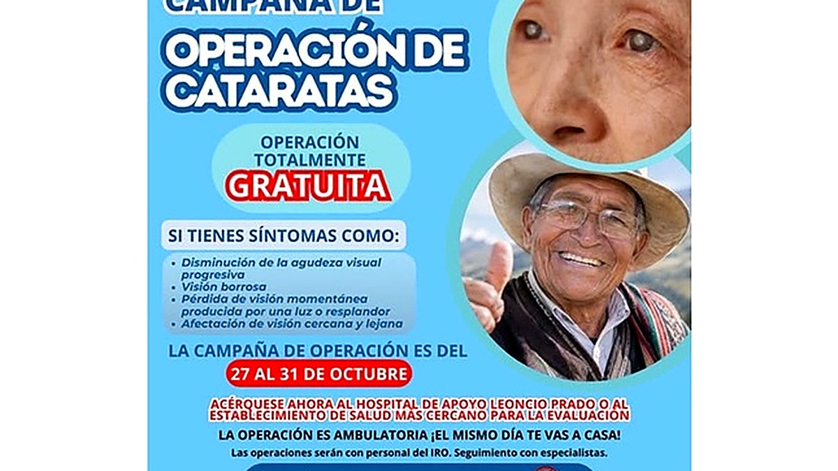 Campaña gratuita de operación de cataratas