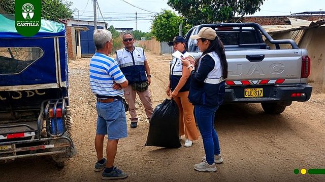 Castilla distribuye 6,700 sacos de polipropileno ante lluvias